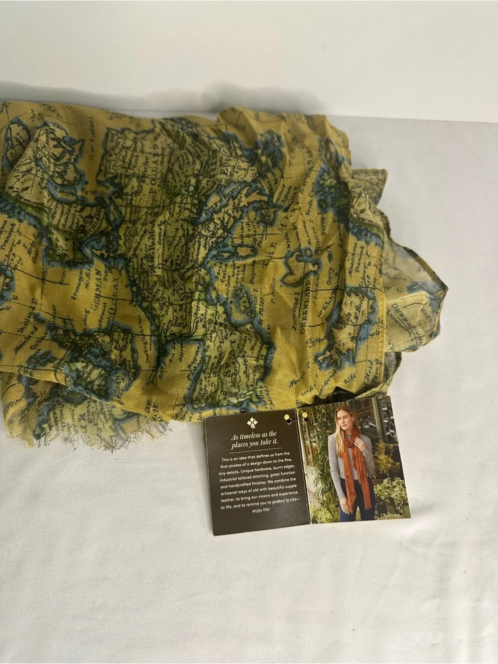 Patricia Nash Viscose European Map-Print Lightweight Scarf